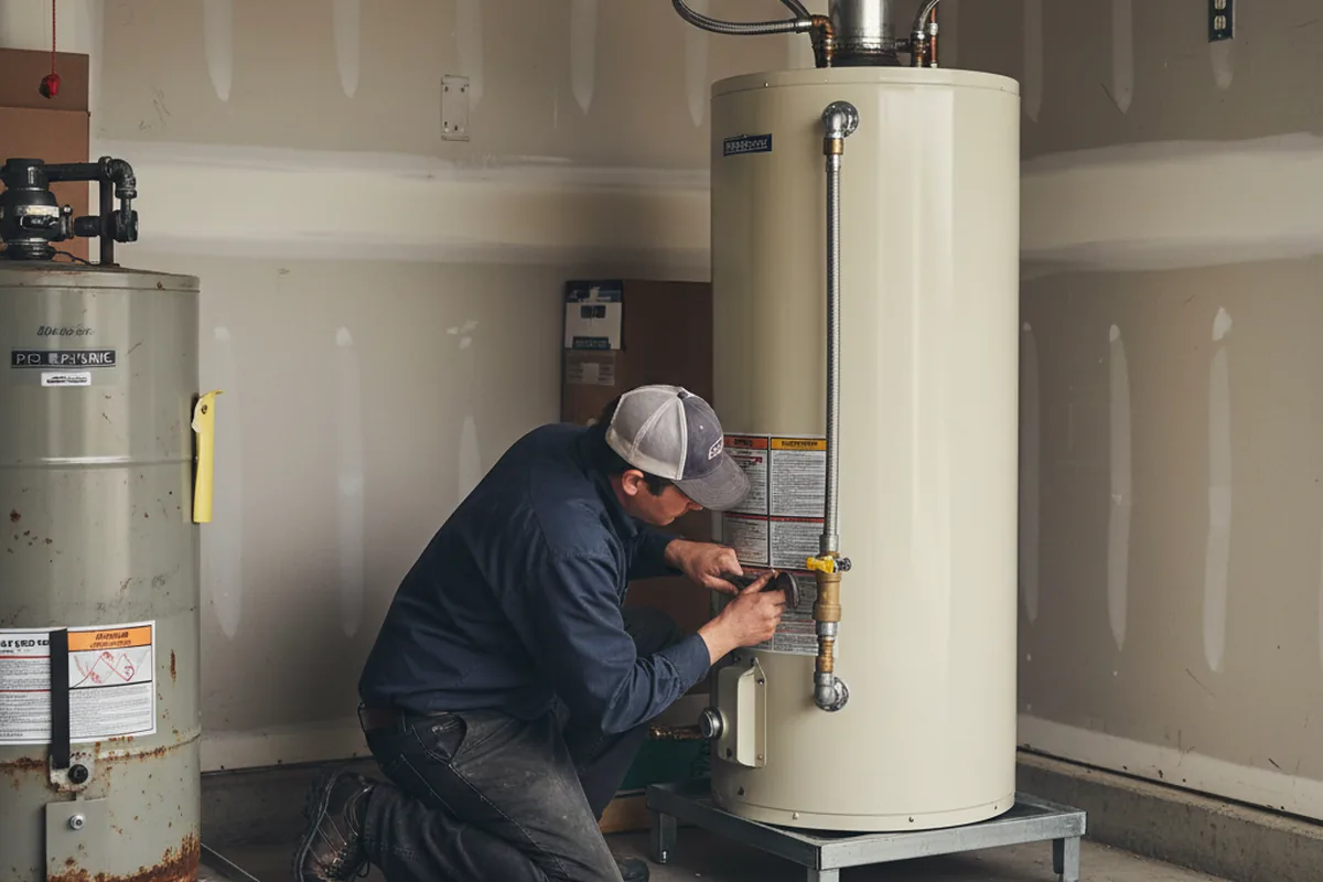 Water heater and shutoff valve replacement in Paris